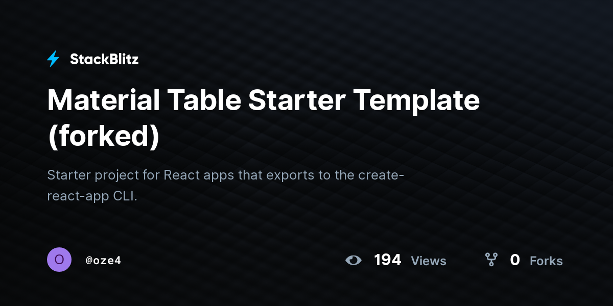 Material Table Starter Template (forked) - StackBlitz