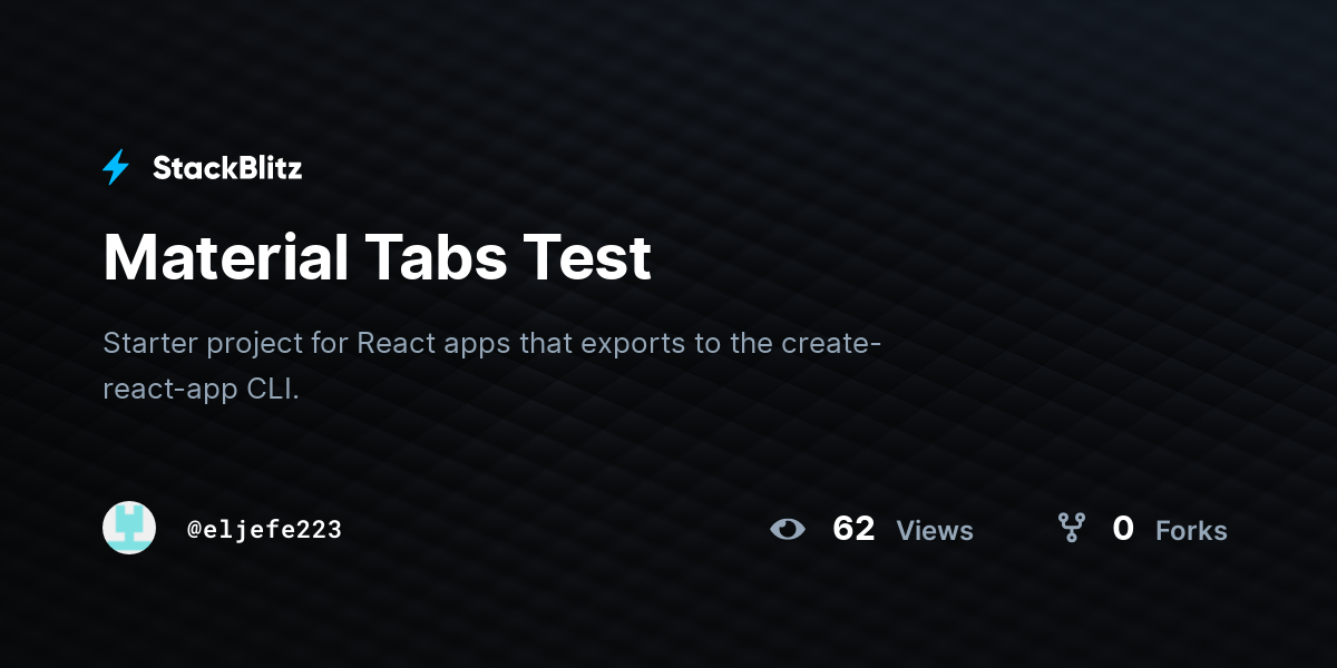 Material Tabs Test - StackBlitz