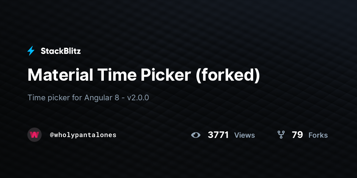 Material Time Picker (forked) - StackBlitz