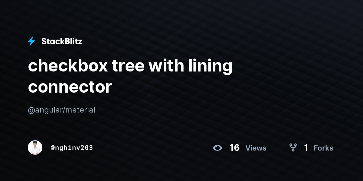 checkbox tree with lining connector - StackBlitz