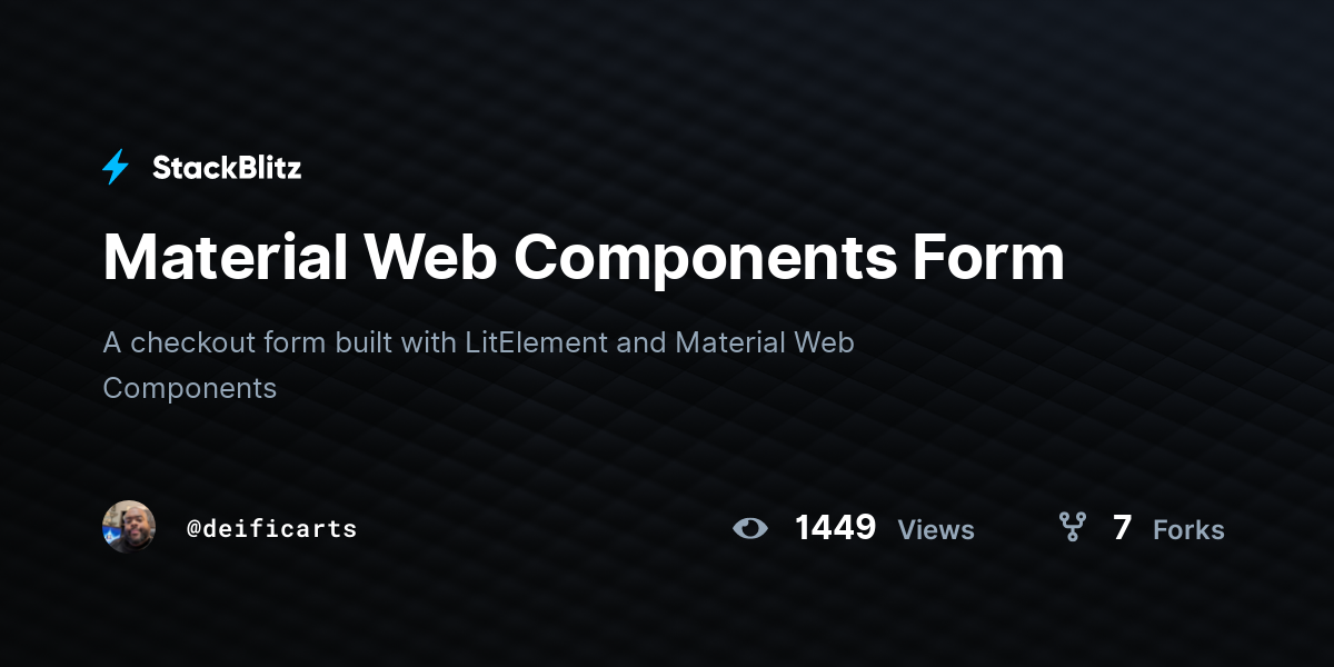 Material Web Components Form - StackBlitz
