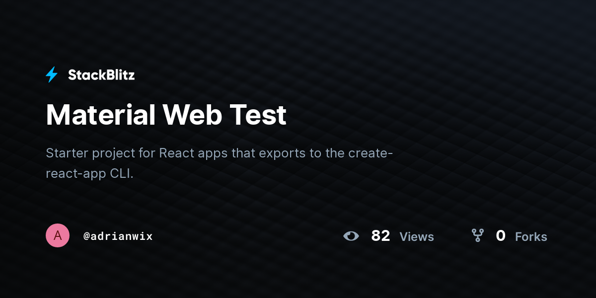 Material Web Test - StackBlitz
