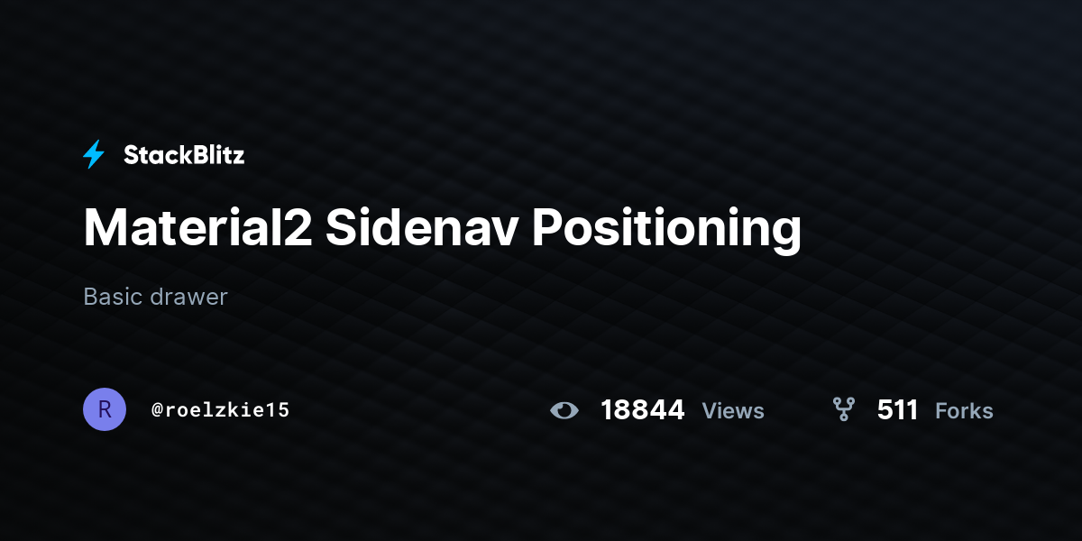 Material2 Sidenav Positioning StackBlitz