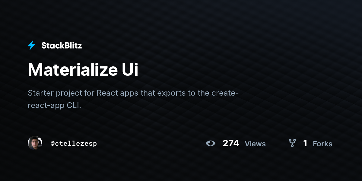 Materialize Ui - StackBlitz
