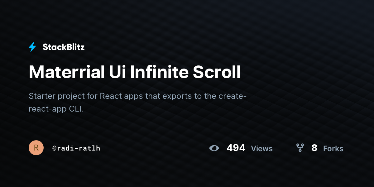 Materrial Ui Infinite Scroll - StackBlitz