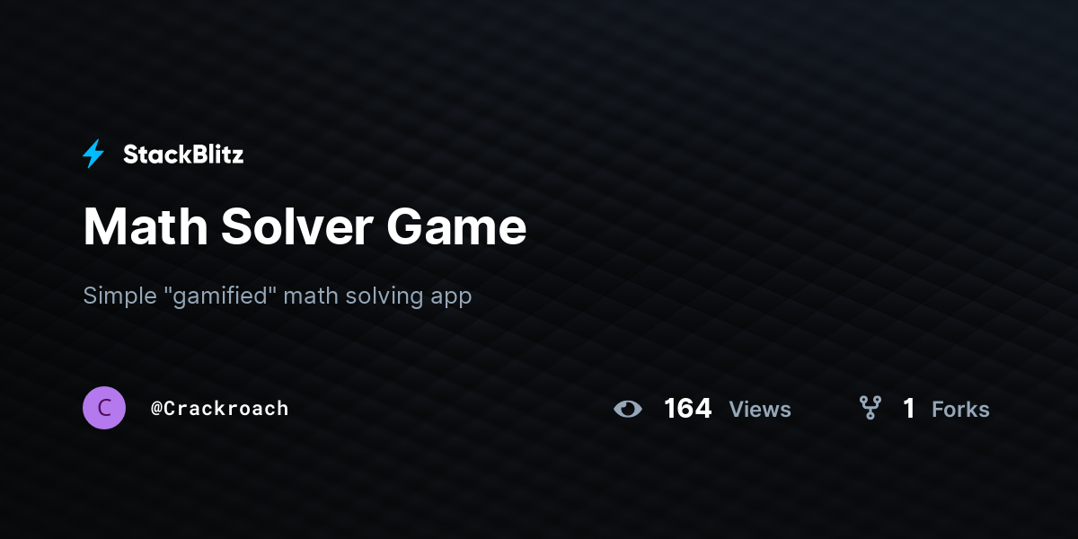 Math Solver Game - StackBlitz