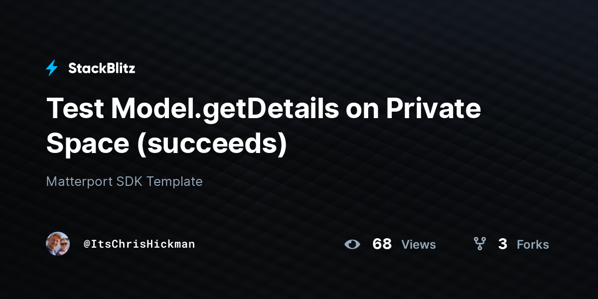 Test Model.getDetails on Private Space (succeeds) - StackBlitz