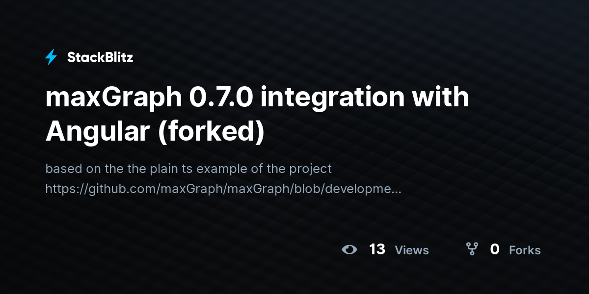 maxGraph 0.7.0 integration with Angular (forked) - StackBlitz