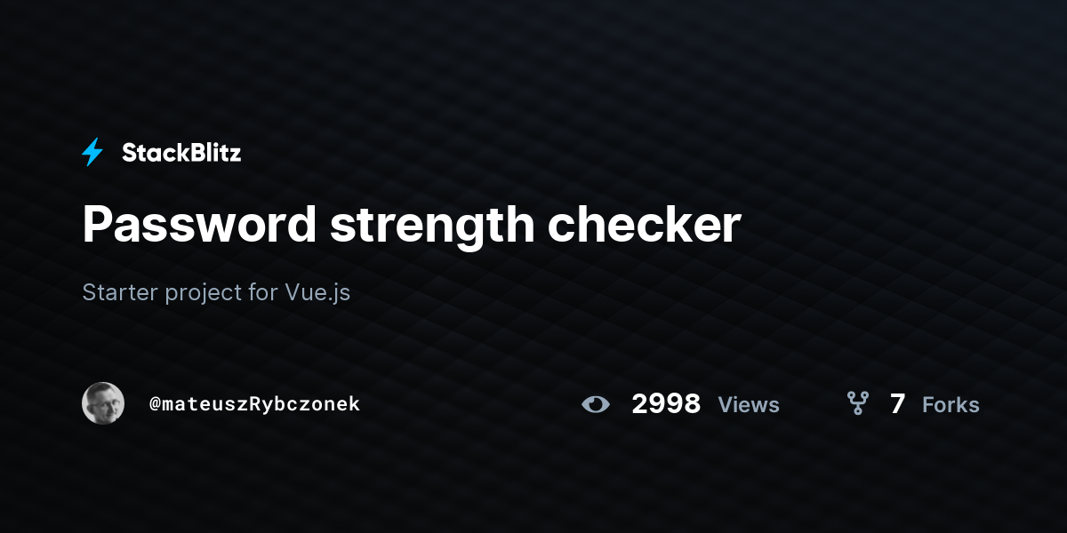 Password strength checker - StackBlitz