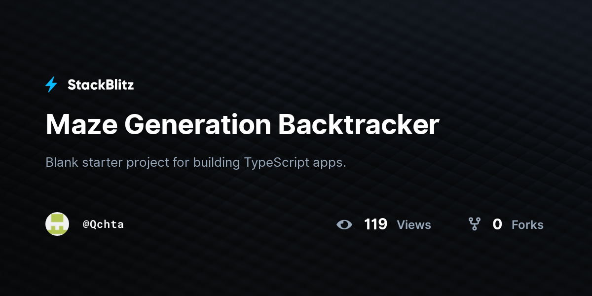 Maze Generation Backtracker - StackBlitz