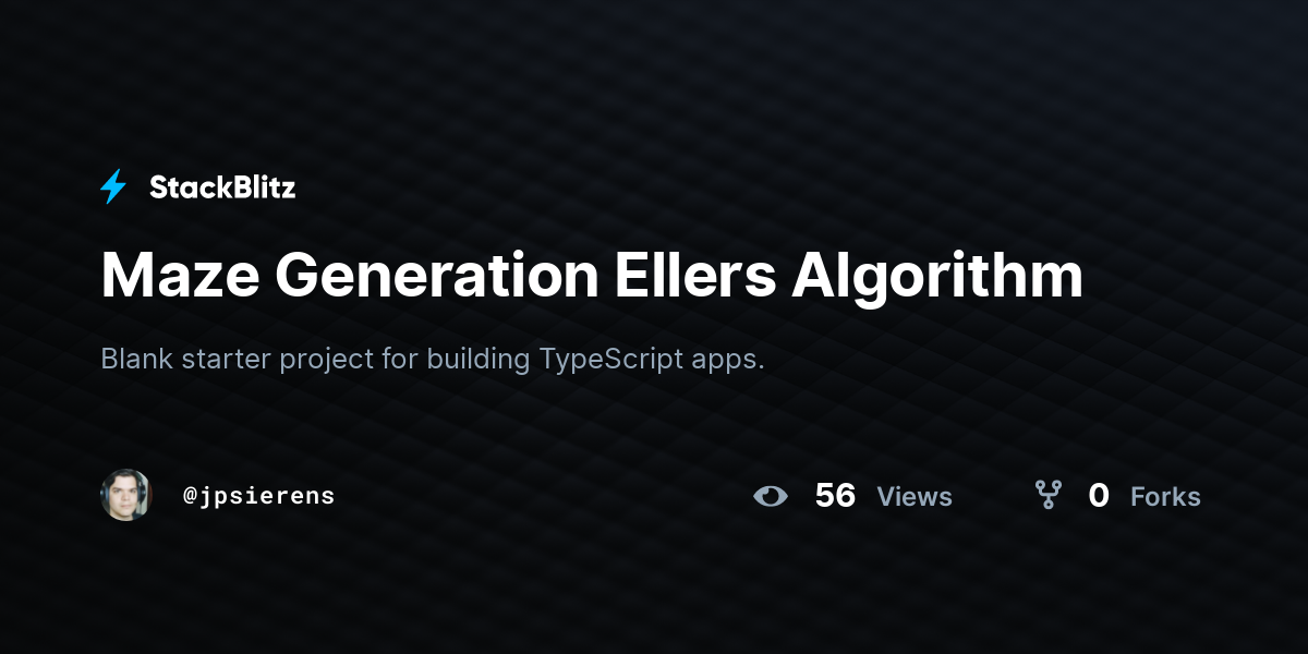 Maze Generation Ellers Algorithm - StackBlitz