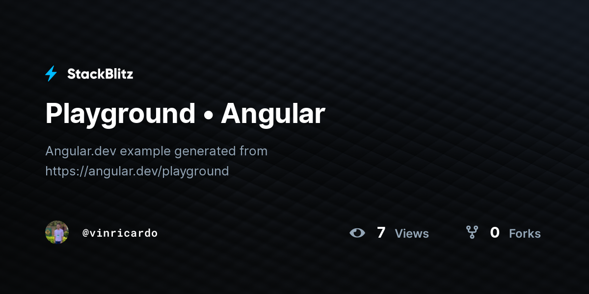 Playground • Angular - StackBlitz