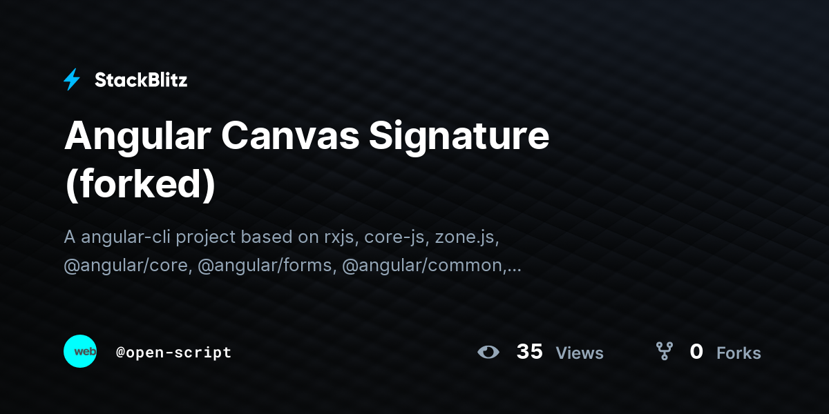 Angular Canvas Signature (forked) - StackBlitz