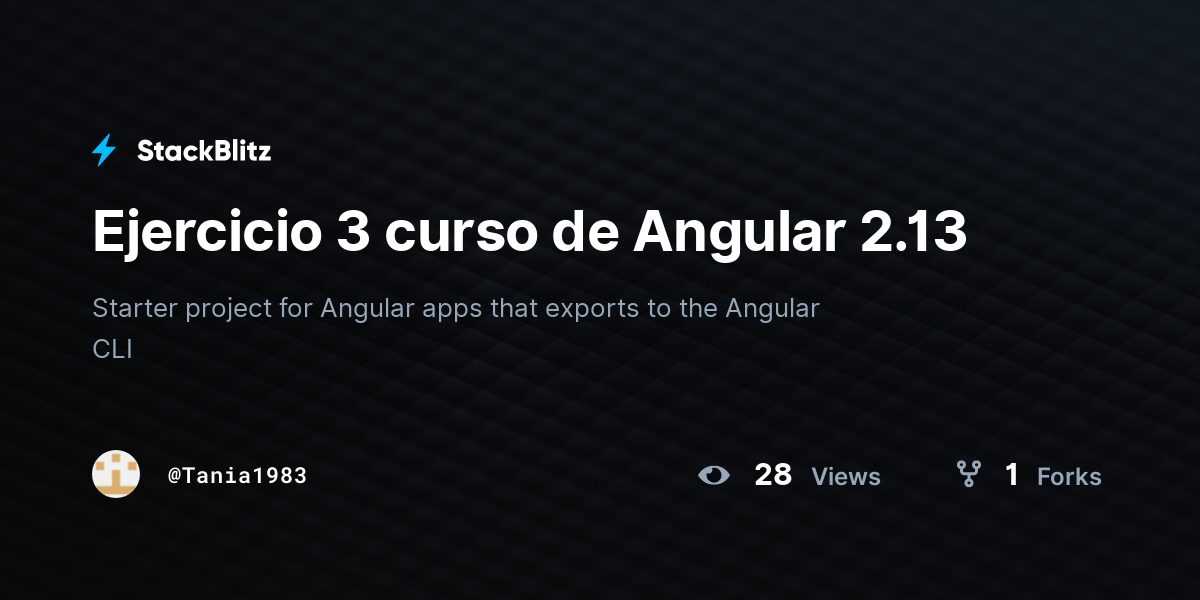 Ejercicio 3 curso de angular 2 13 stackblitz