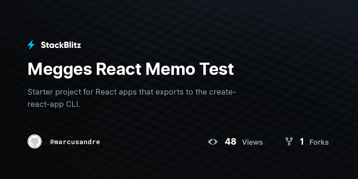 Megges React Memo Test - StackBlitz