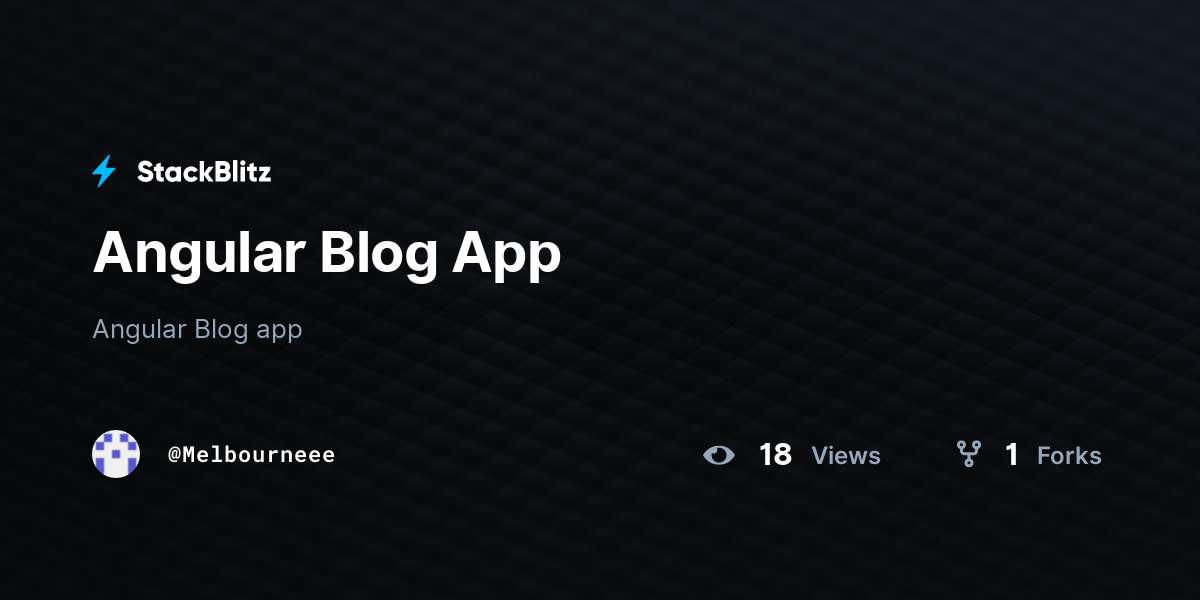 Angular Blog App - StackBlitz
