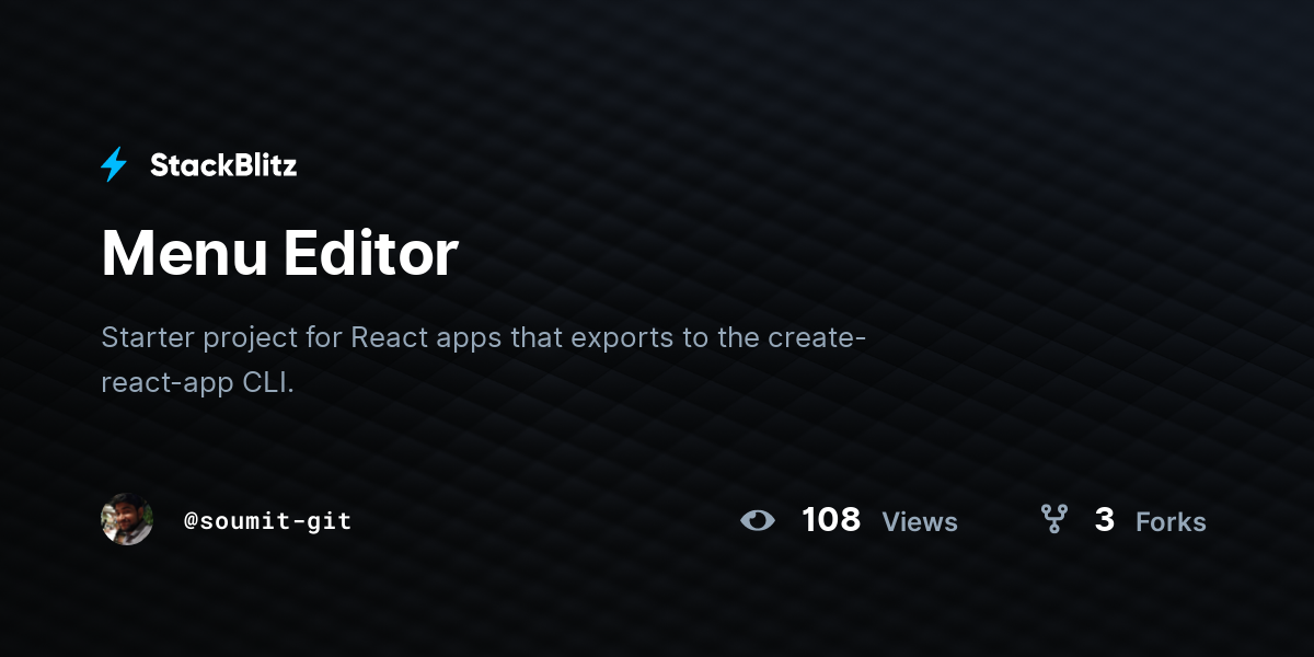 Menu Editor - StackBlitz