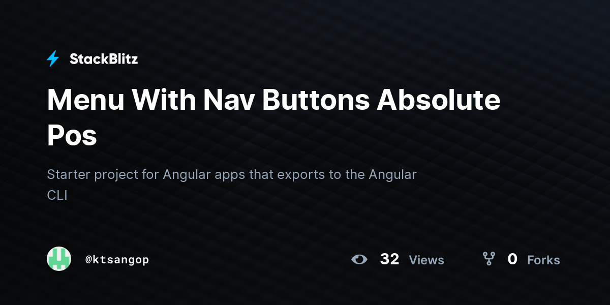 Menu With Nav Buttons Absolute Pos - StackBlitz