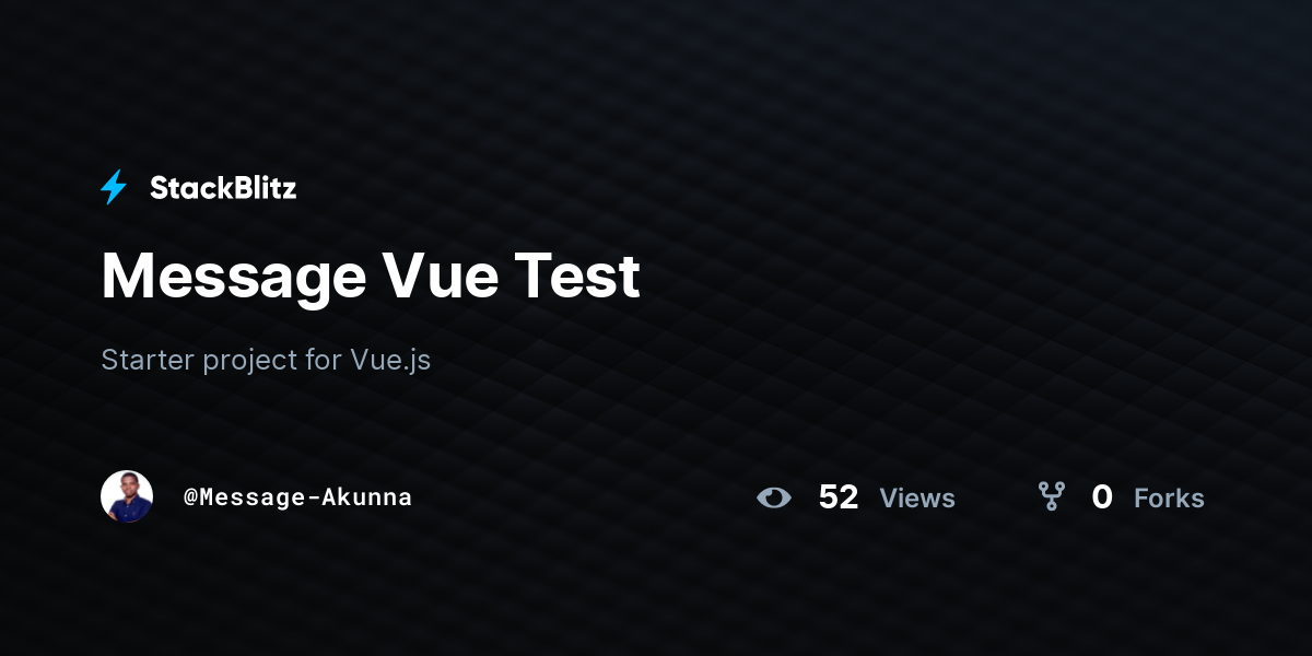 Message Vue Test - StackBlitz
