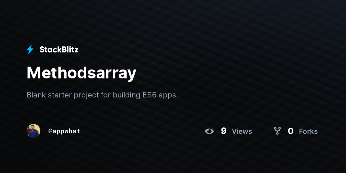 Methodsarray - StackBlitz