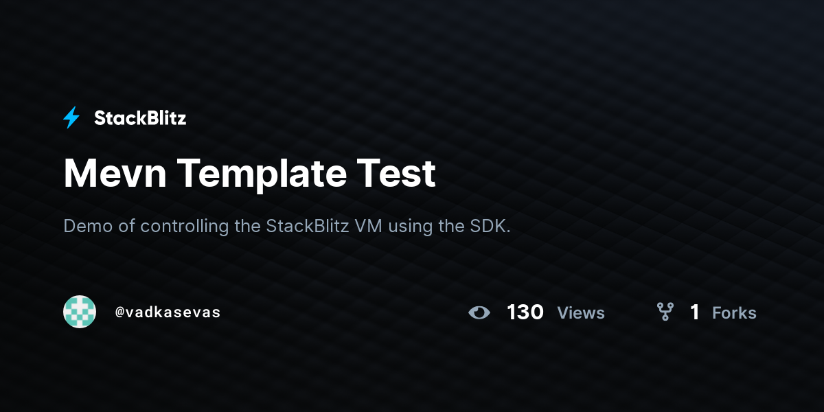 Mevn Template Test - StackBlitz