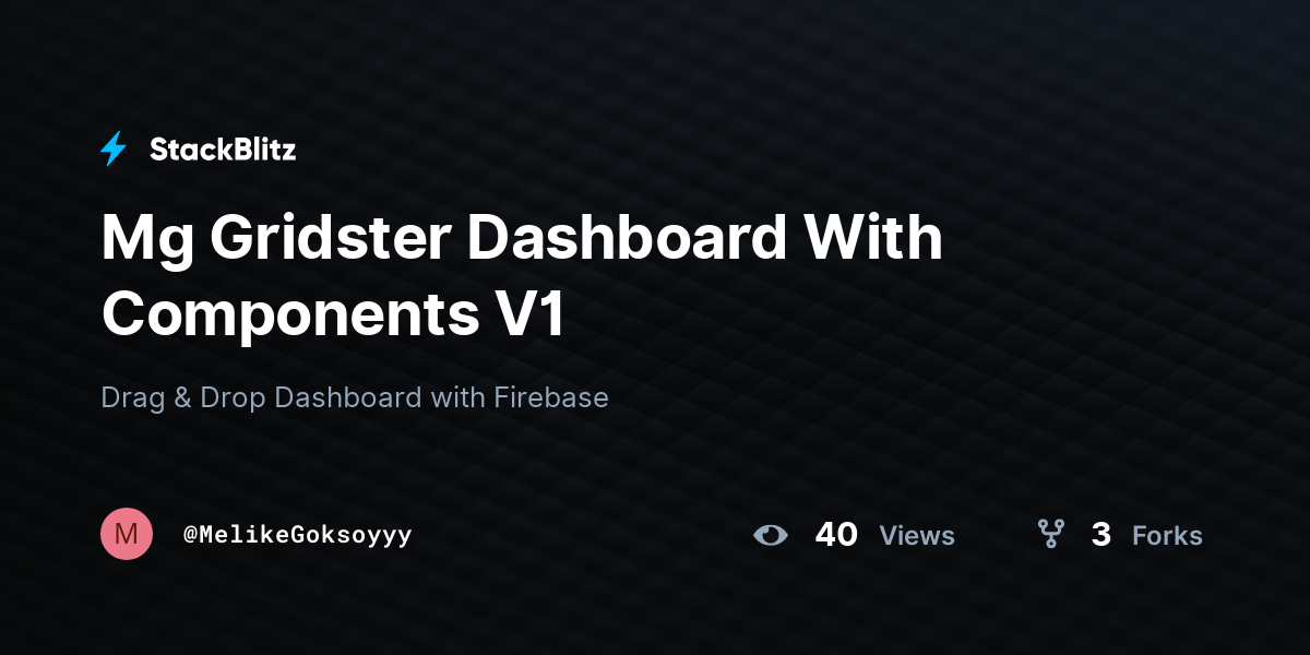 Mg Gridster Dashboard With Components V1 - StackBlitz