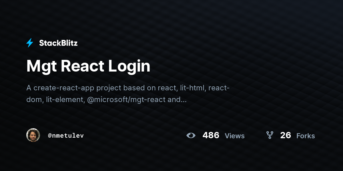 Mgt React Login - StackBlitz