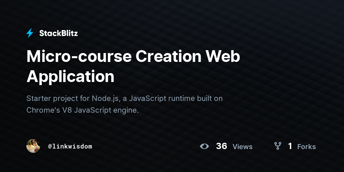 Micro-course Creation Web Application - StackBlitz
