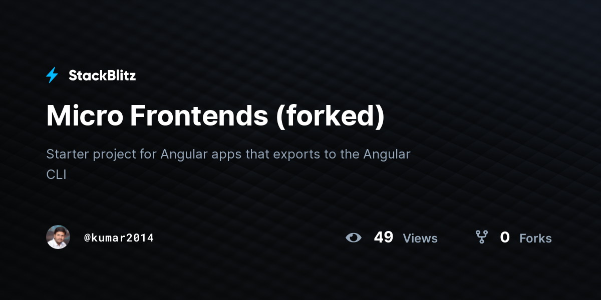 Micro Frontends (forked) - StackBlitz