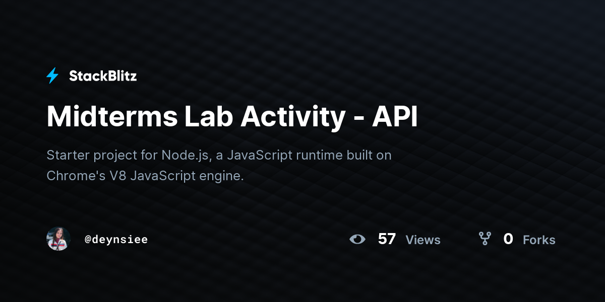 Midterms Lab Activity - API - StackBlitz