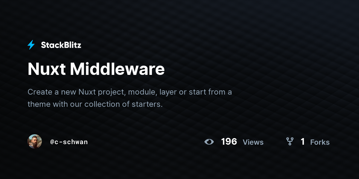 Nuxt Middleware - StackBlitz
