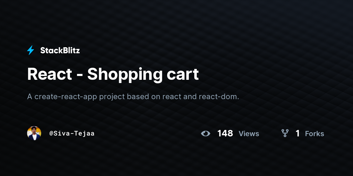 React - Shopping cart - StackBlitz
