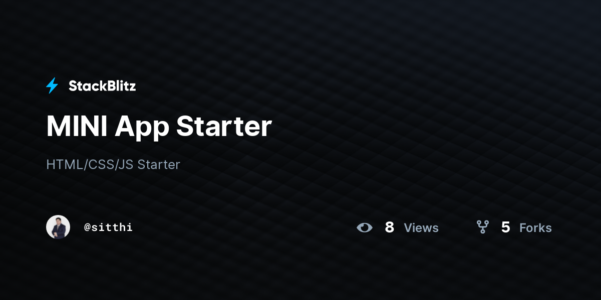 MINI App Starter - StackBlitz
