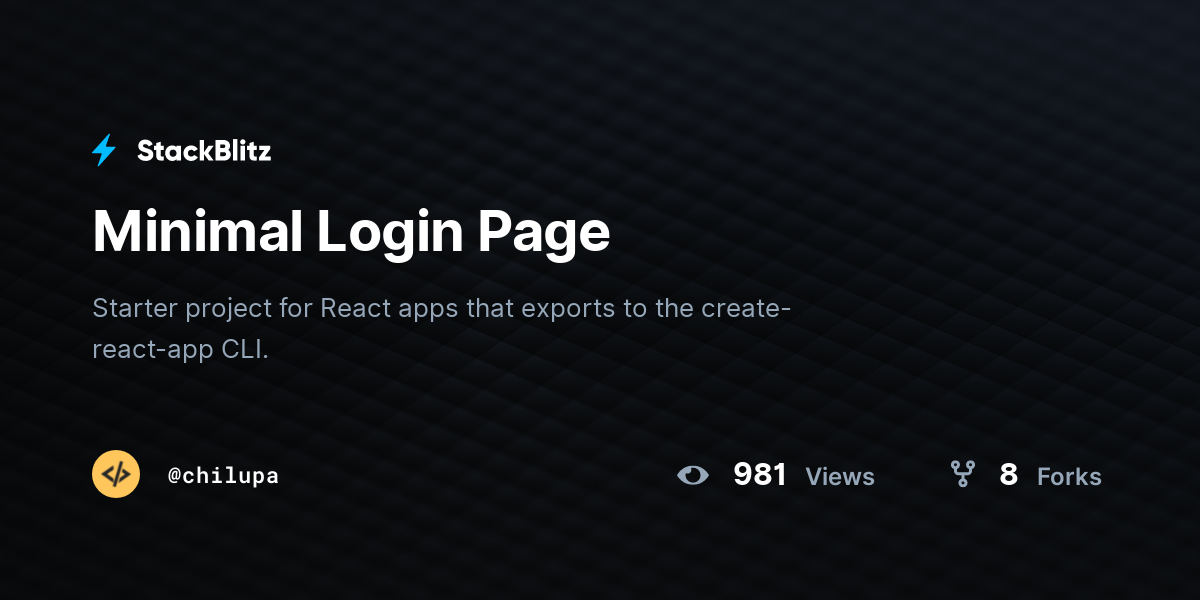 Minimal Login Page - StackBlitz