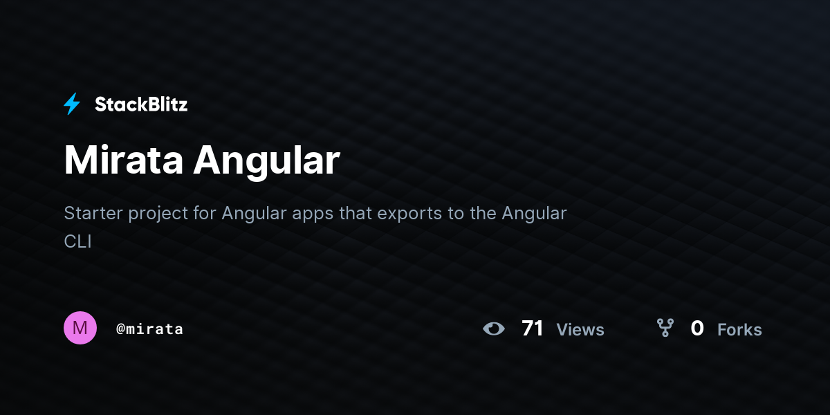Mirata Angular - StackBlitz