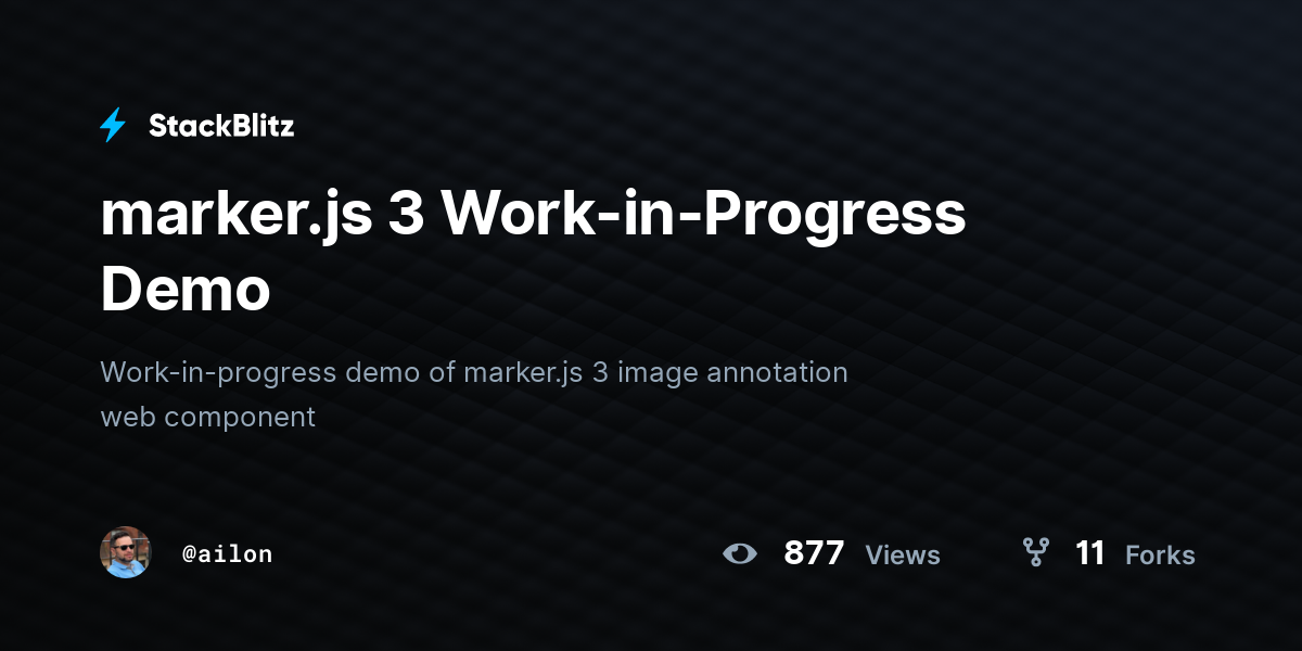 marker.js 3 Work-in-Progress Demo - StackBlitz