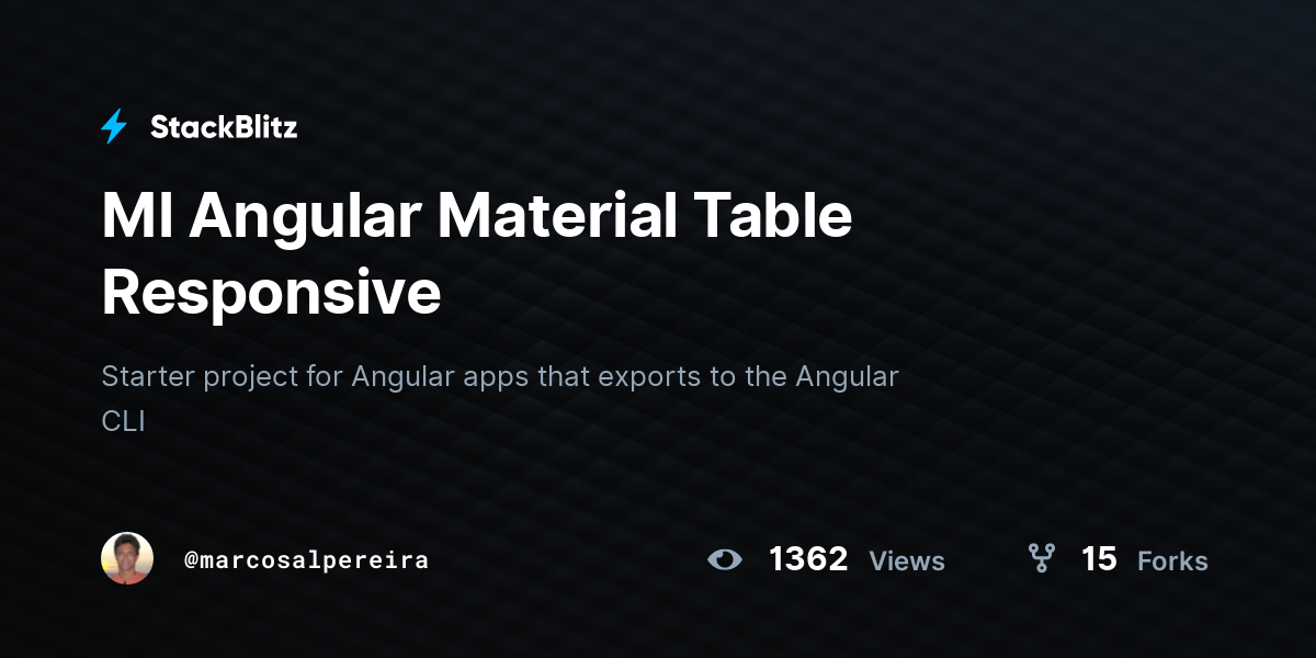 Ml Angular Material Table Responsive - StackBlitz