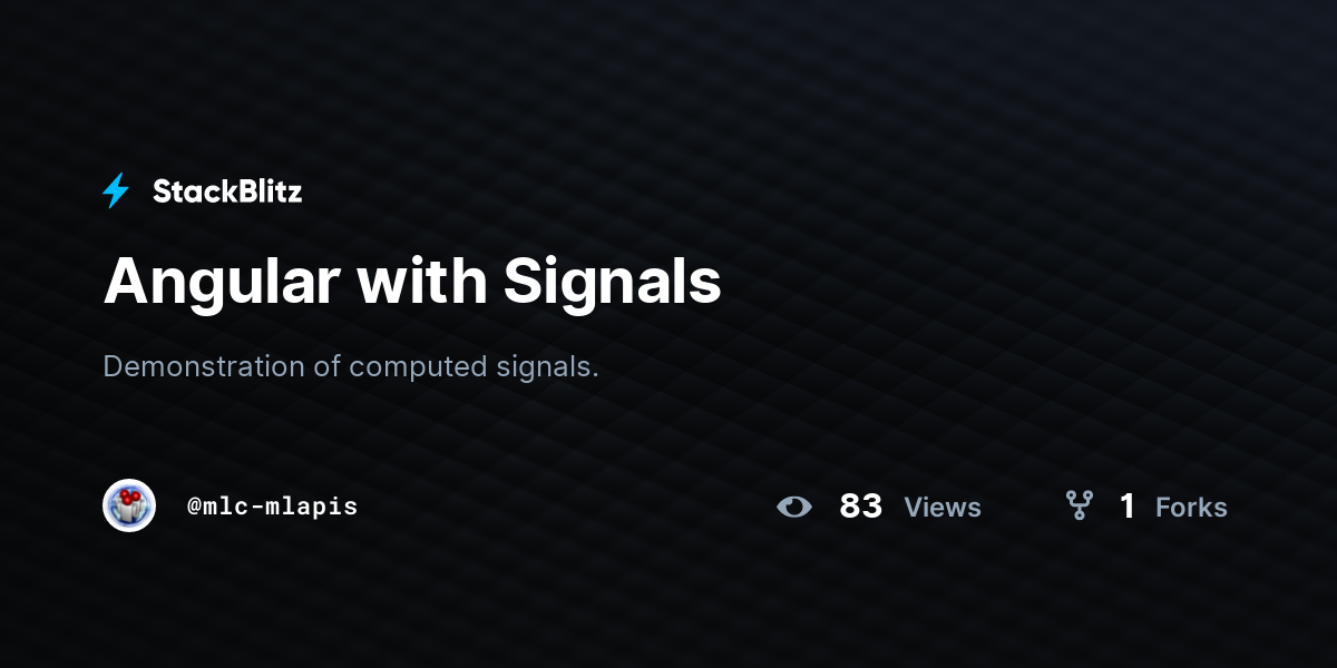 Angular with Signals - StackBlitz
