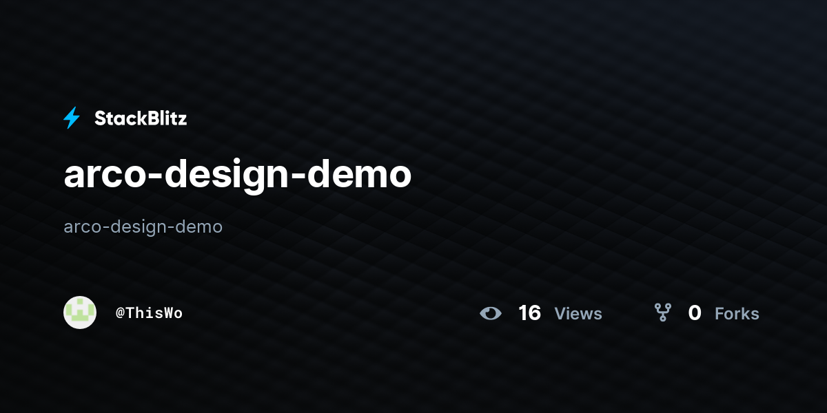arco-design-demo - StackBlitz