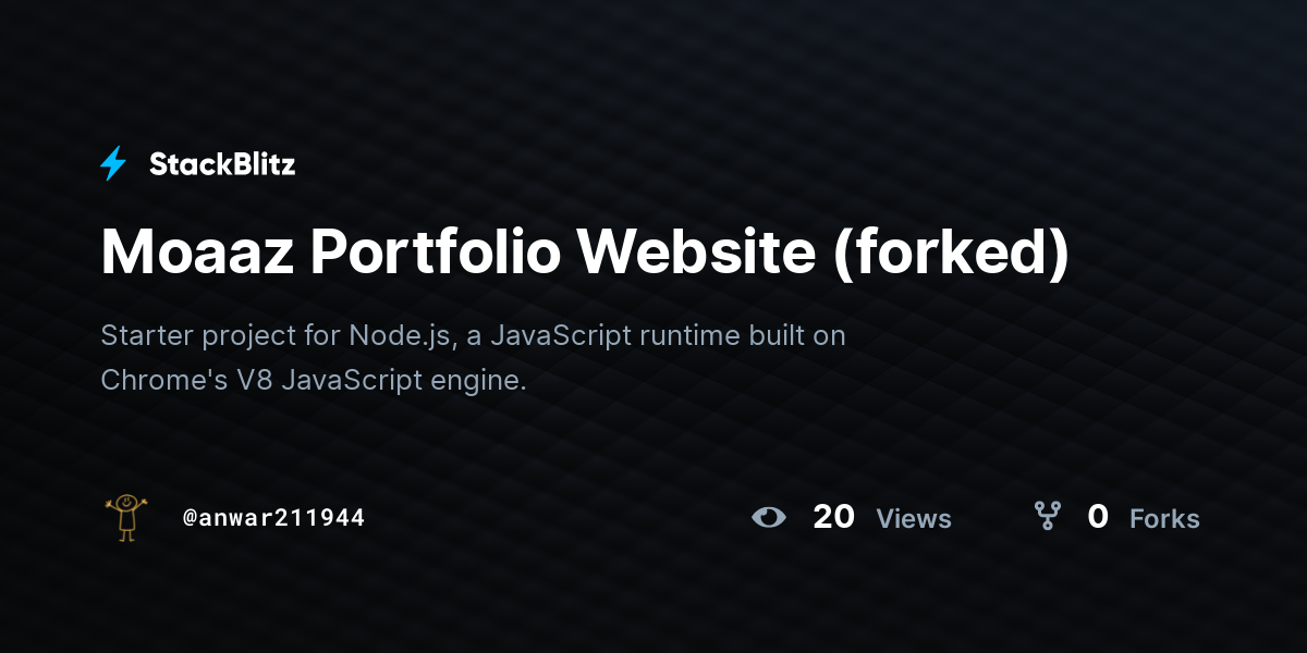 Moaaz Portfolio Website (forked) - StackBlitz