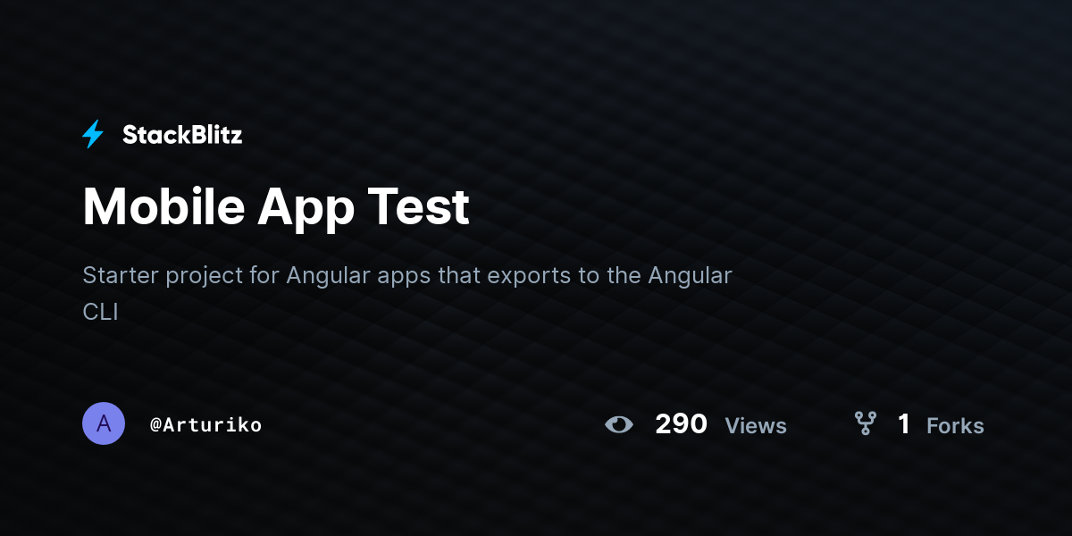Mobile App Test - StackBlitz