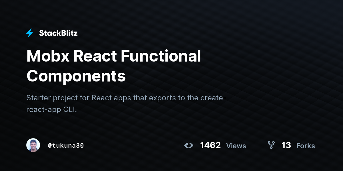 Mobx React Functional Components - StackBlitz