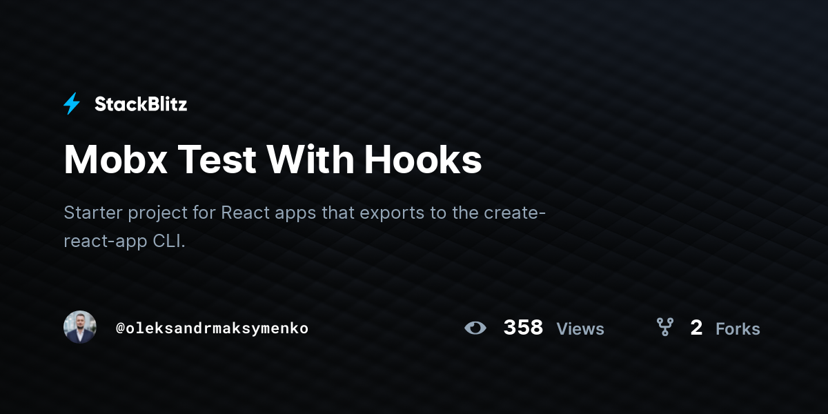 Mobx Test With Hooks - StackBlitz