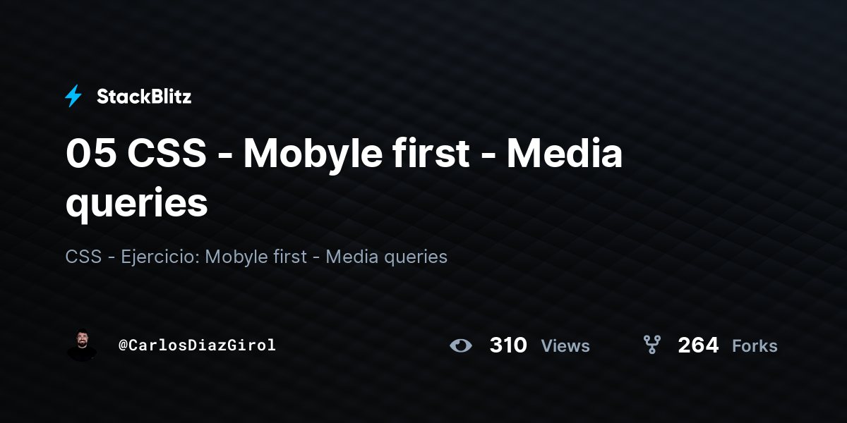05 CSS - Mobyle first - Media queries - StackBlitz