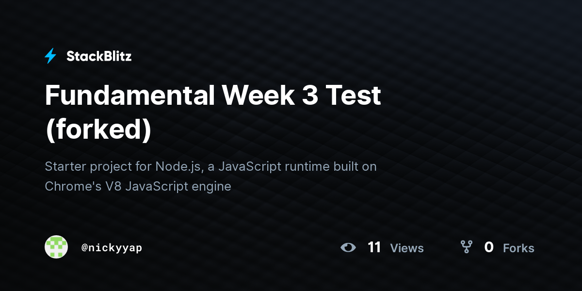Fundamental Week 3 Test (forked) - StackBlitz