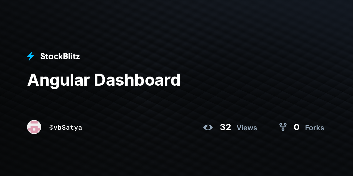 Angular Dashboard - StackBlitz