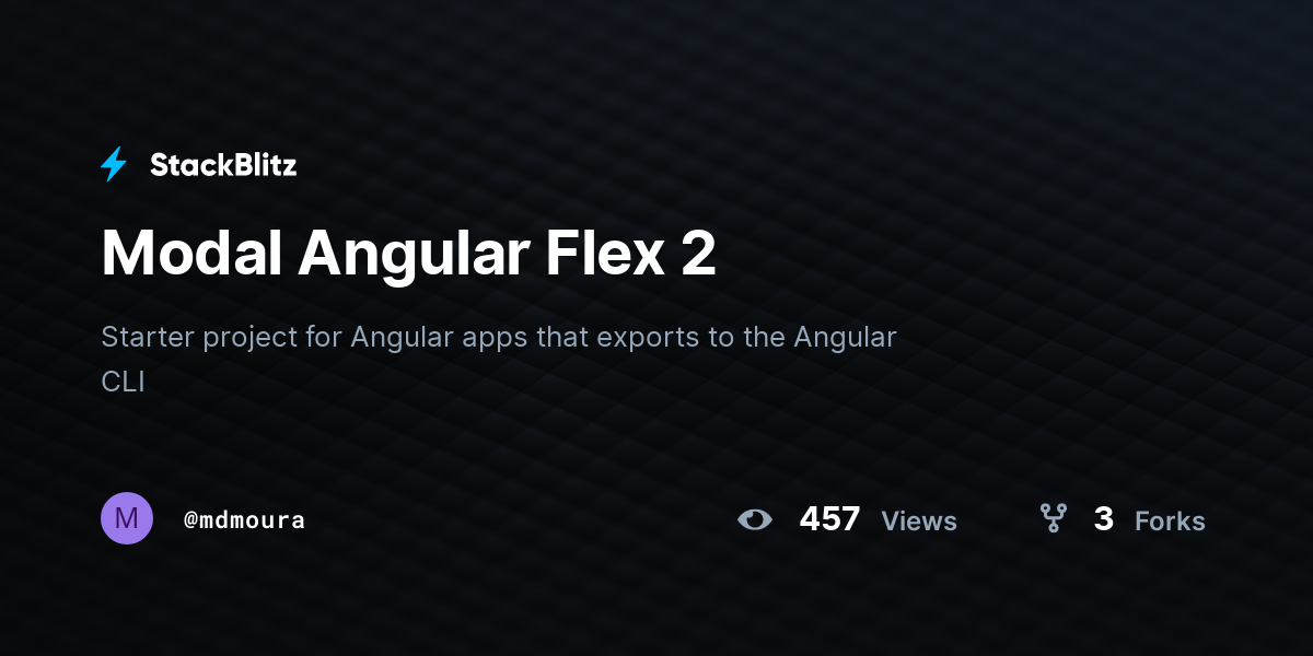 Modal Angular Flex 2 - StackBlitz