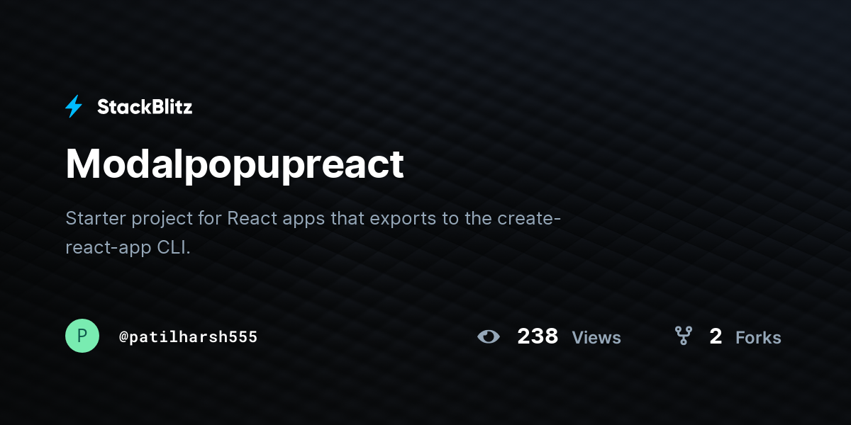 Modalpopupreact - StackBlitz