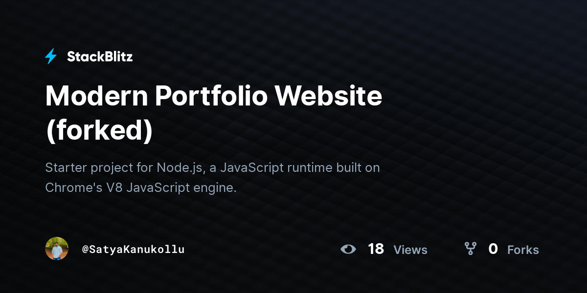 Modern Portfolio Website (forked) - StackBlitz