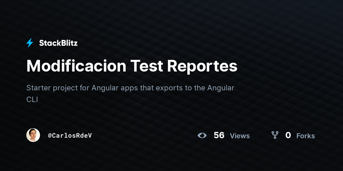 Modificacion Test Reportes - StackBlitz
